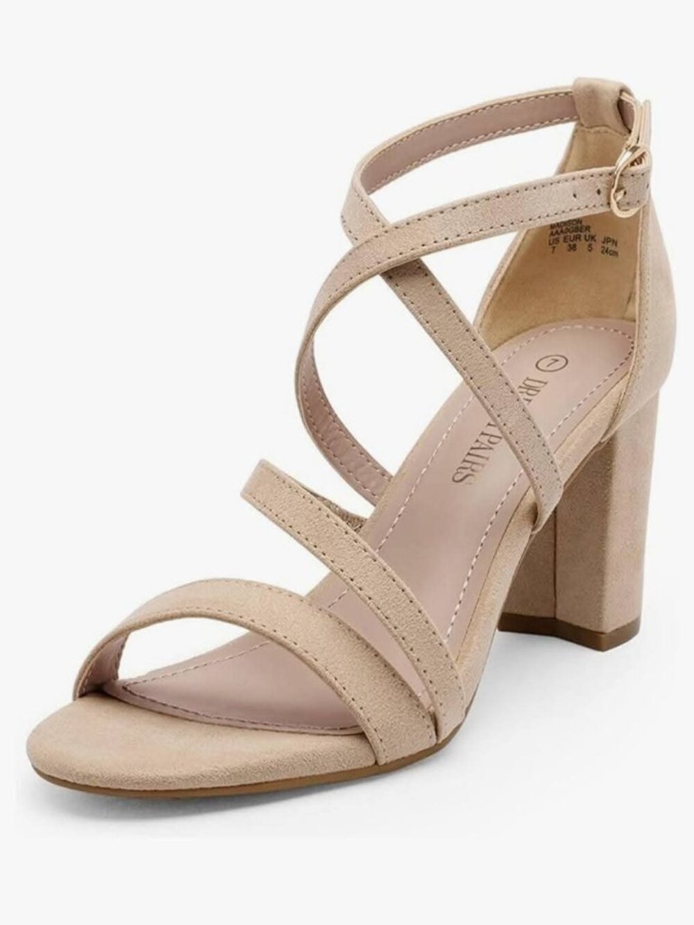 New, tan colur sandals with heels